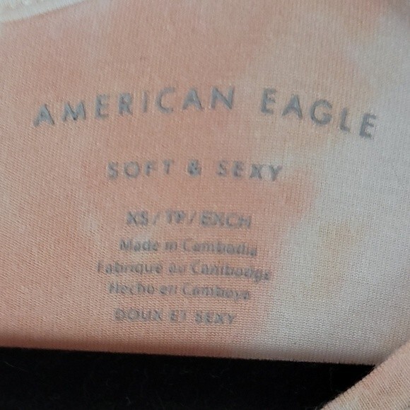 American Eaglen Tie-Dye Short Sleeve T-shirt. Size XS. White and Peach - Picture 4 of 5